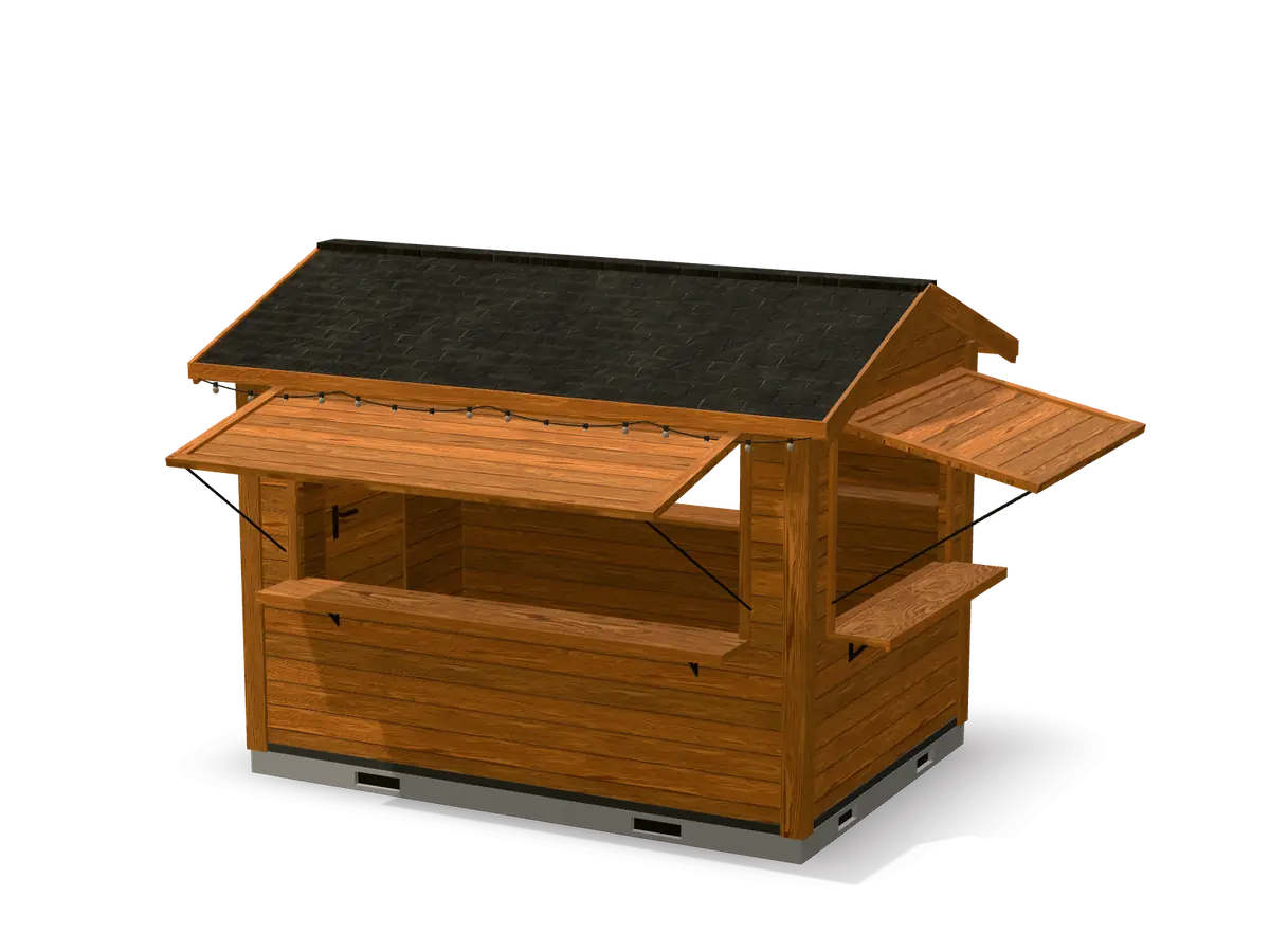 Caseta de madera plegable durante el montaje, paso 8 de 8